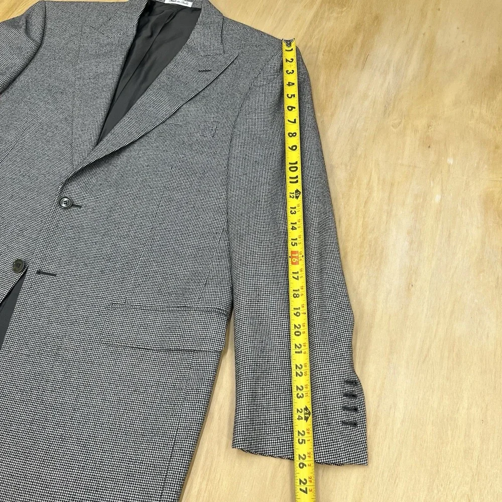 Vintage Pal Zileri Ventless Blazer Sport‎ Coat Mens 44L Long Wool Gray Flannel